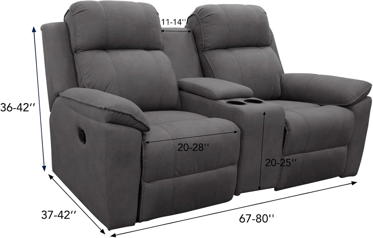 Easy-Going 1 Piece Reclining Loveseat with Middle Console Slipcover