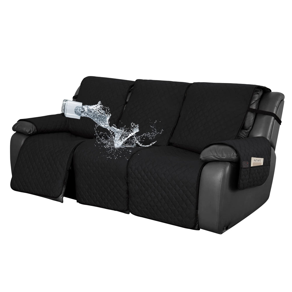 Easy-Going Waterproof Recliner Loveseat Sofa Cover with Pocket, 1-Piece Reversible Couch Cover for 2 Seat Recliner, Protector with Elastic Straps for Pets(Recliner Loveseat, Gray/Light Gray)