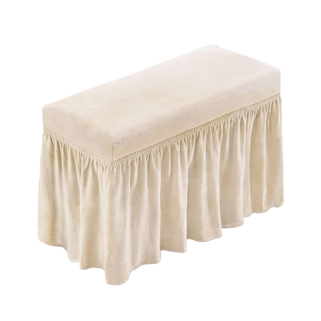 NICEEC Spandex Dining Bench Cushion Cover Bench Covers Stretch with Skirt