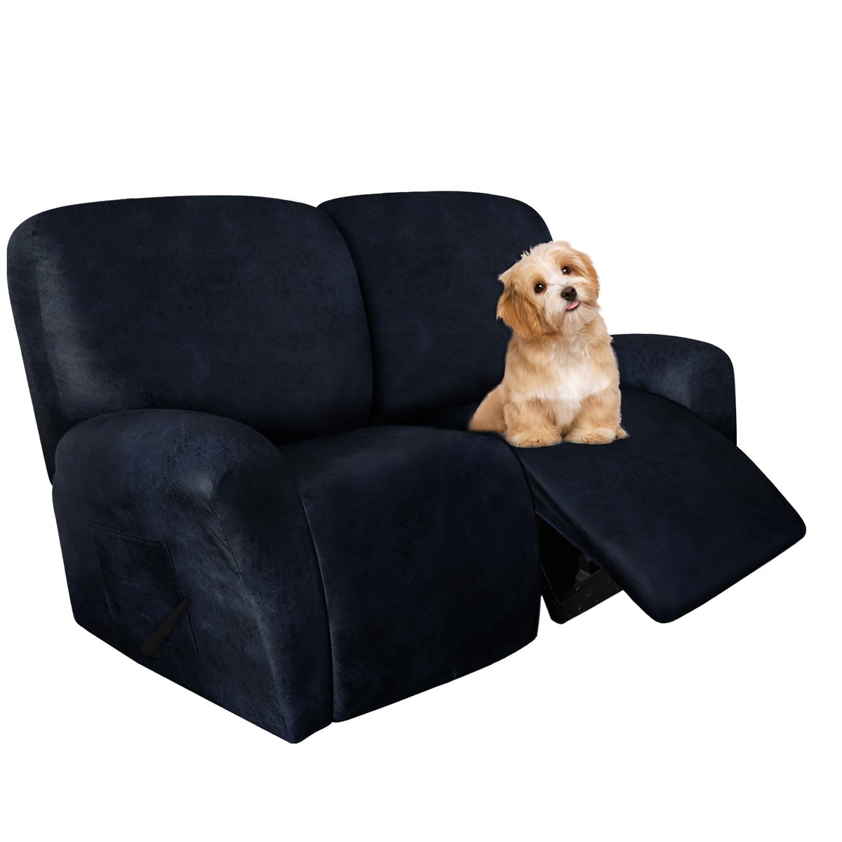 molasofa Leather Like Additional Recliner Console Cover for Reclining Loveseat Covers Stretch Jacquard Middle Consolefor Recliner Couch(Dark Brown)