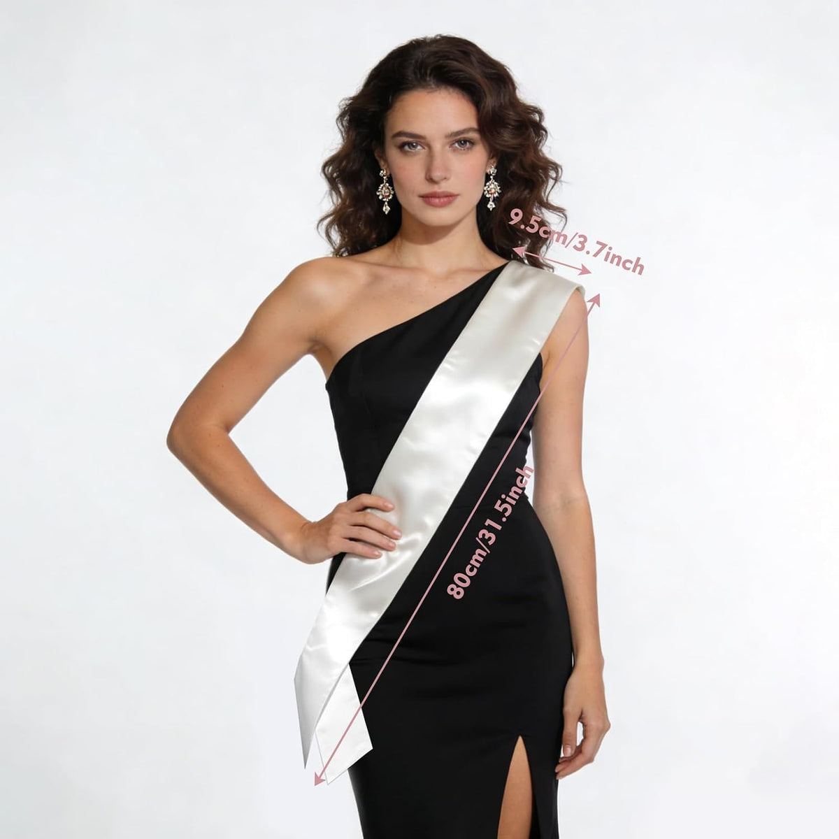 6 Pcs Blank White Satin Sashes for DIY Crafts and Party Favors