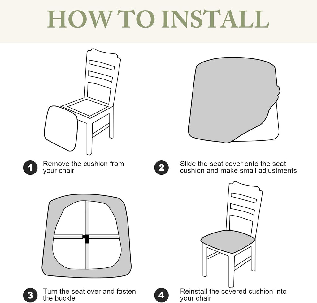 Waterproof Dining Room Chair Covers Set of 6,Taupe,Large