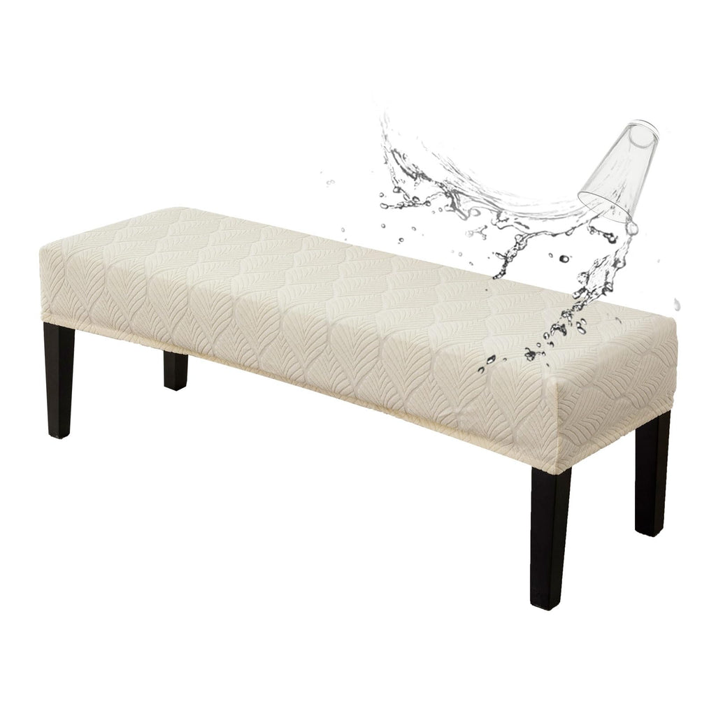 Genina Waterproof Dining Room Bench Covers,Stretch Bench Cover,Beige