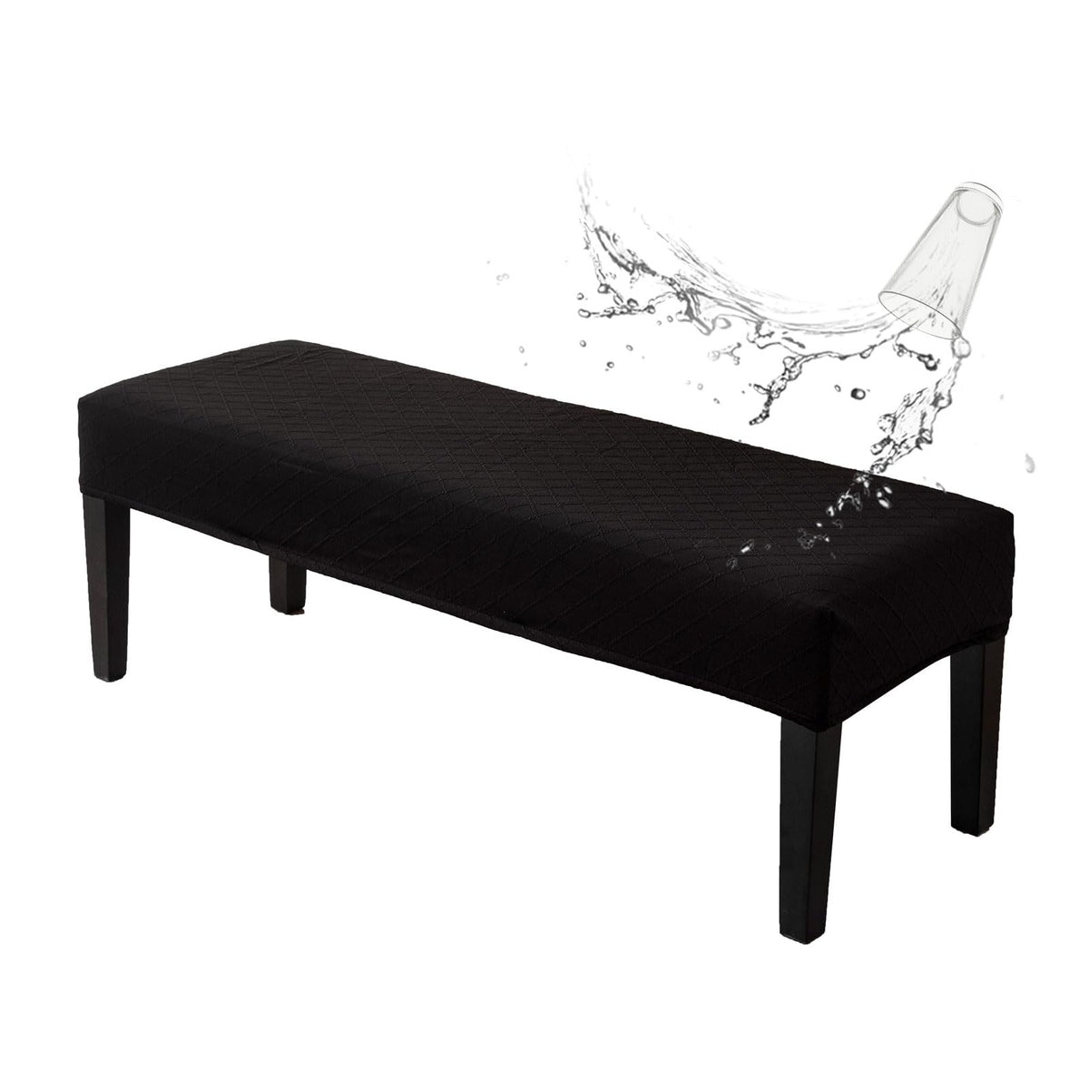 Genina Waterproof Dining Room Bench Covers,Stretch Bench Cover,Beige