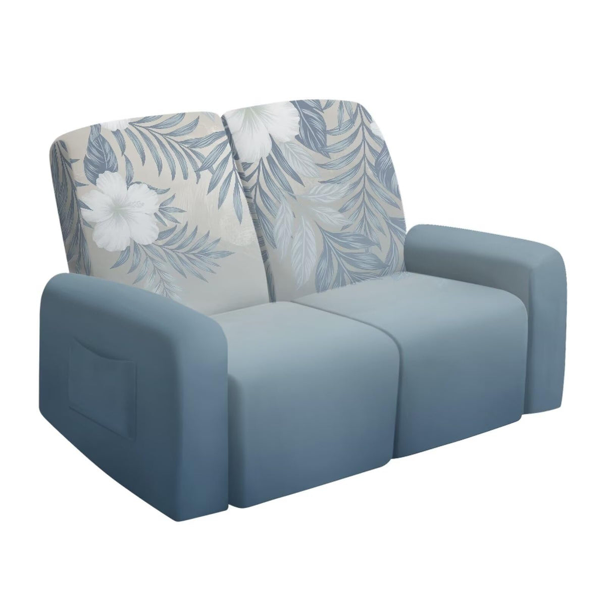 6 Pieces Stretch Recliner Loveseat Covers, Mid-Century Modern Geometric Washable Slipcovers Soft Furniture Protectors with Elastic Bottom for Kids and Pets 2 Seater