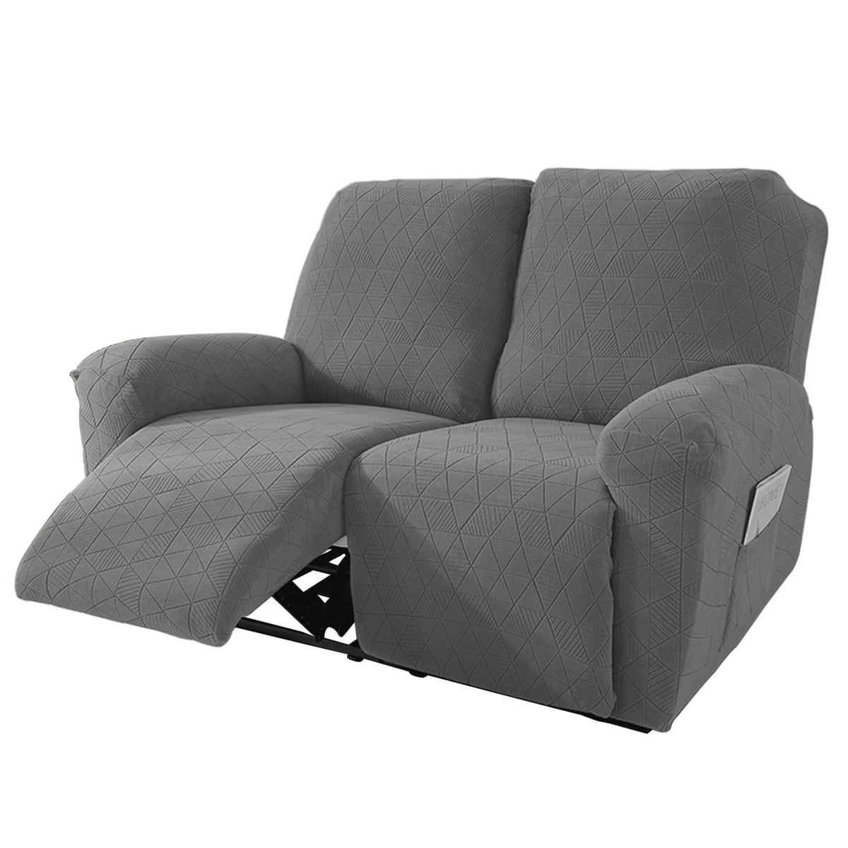NORTHERN BROTHERS Loveseat Cover - Jacquard Reclining Cover for 2 Seater, Pet Friendly, Light Grey