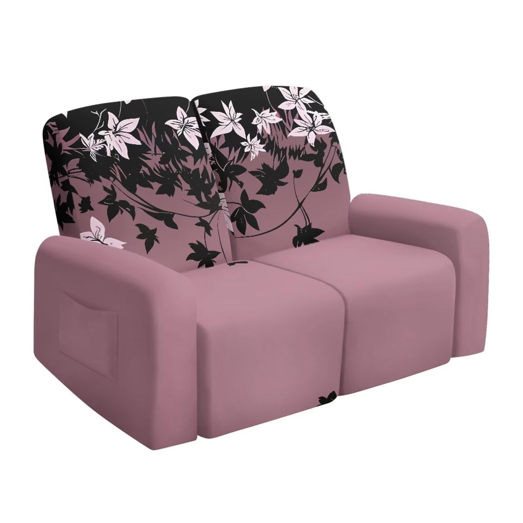 6 Pieces Stretch Recliner Loveseat Covers, Mid-Century Modern Geometric Washable Slipcovers Soft Furniture Protectors with Elastic Bottom for Kids and Pets 2 Seater