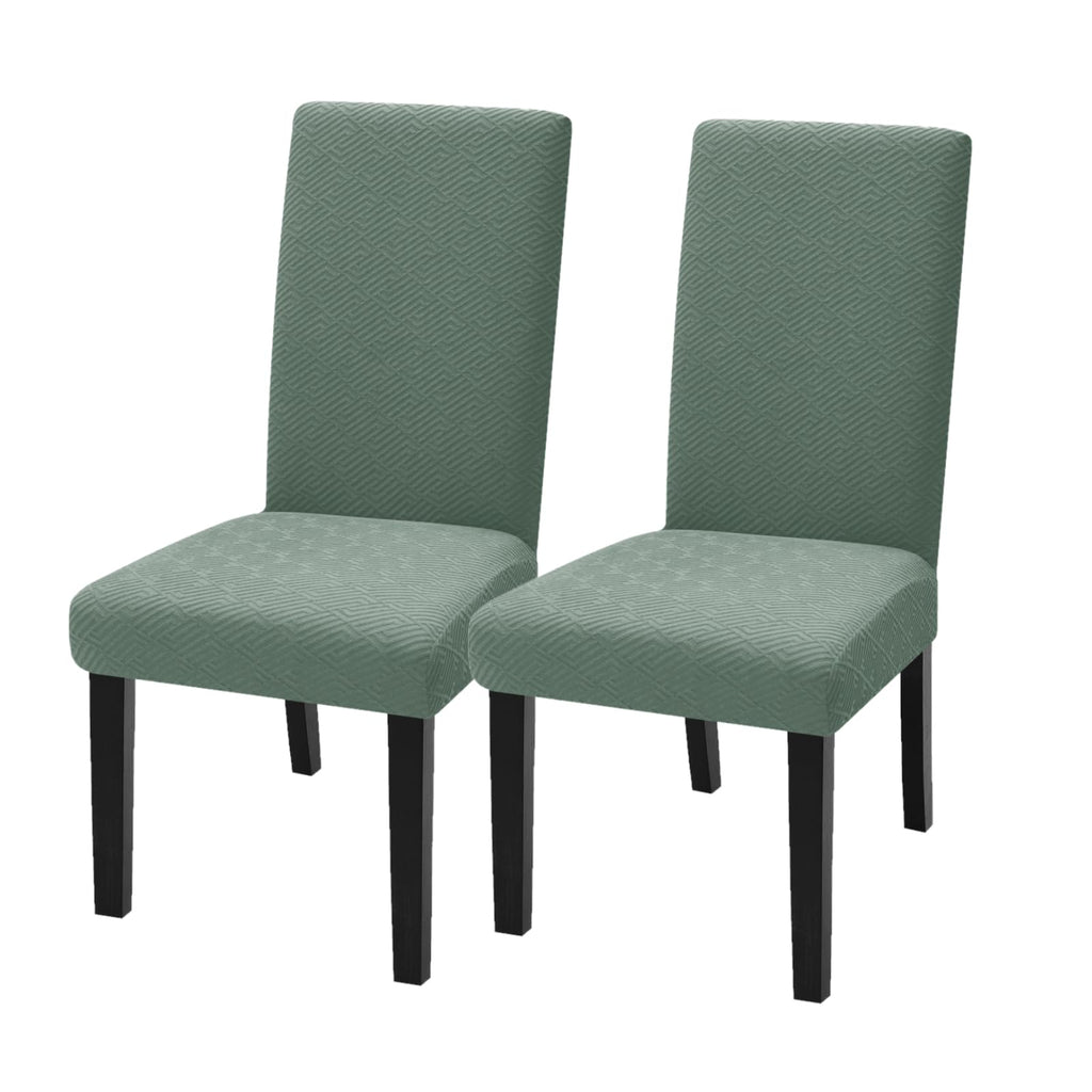YEMYHOM 2 Packs Latest Checkered Dining Chair Slipcover Parsons Chair Furniture Protector Stretch Chair Covers for Dining Room, Restaurant, Kitchen, Party (Light Gray)