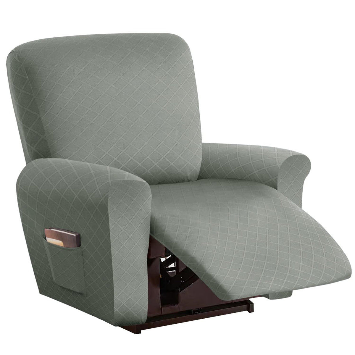 vctops Diamond Recliner Loveseat Slipcover 6-Pieces Stretch Dual Recliner Sofa Covers for 2 Seat Dual Reclining Loveseat Couch Soft Solid Furniture Protector (Dark Coffee,2 Seat)