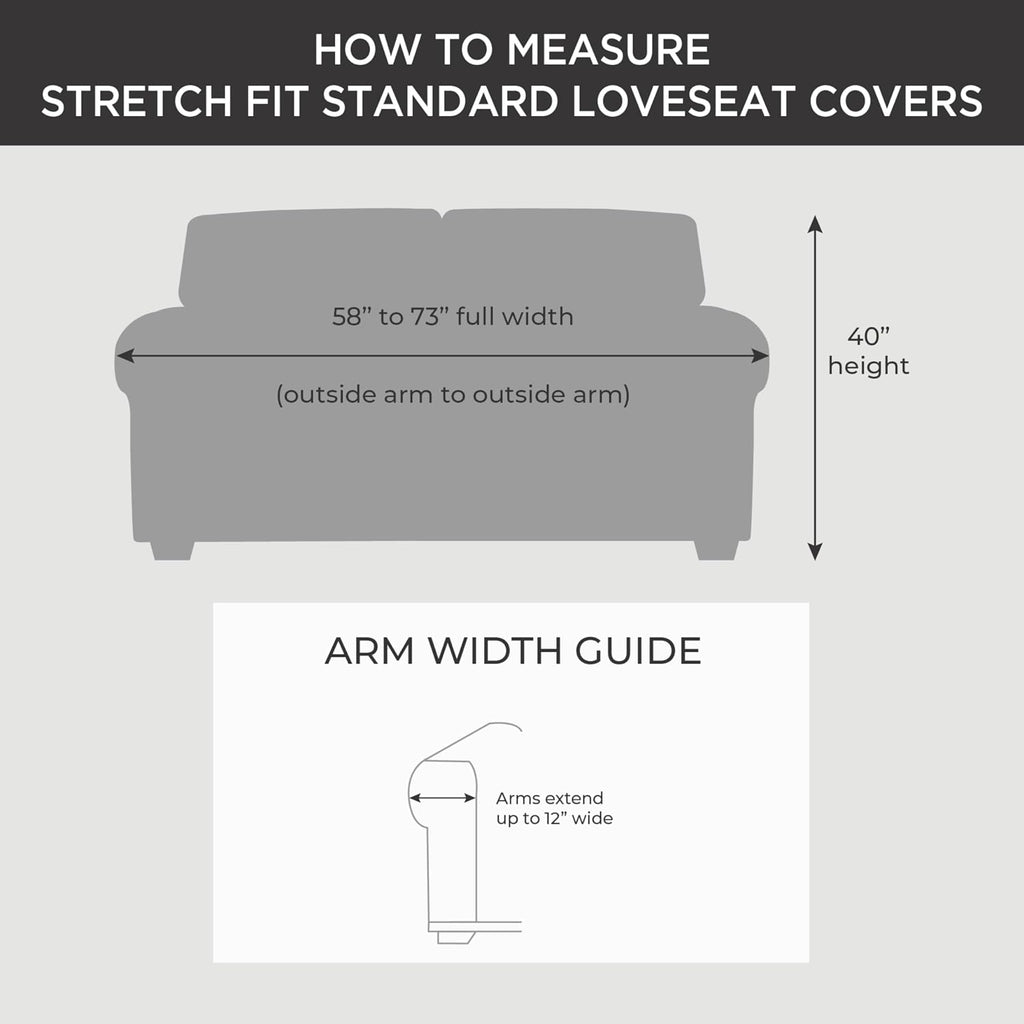 Sure Fit Stretch Oxford 2 Piece Slipcover - Gray - Loveseat
