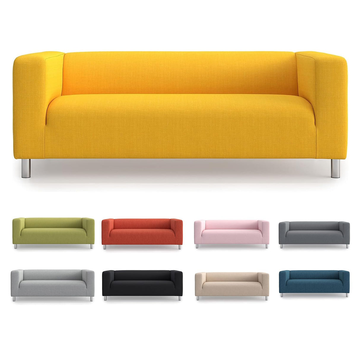TLYESD Klippan Cover Replacement for IKEA Klippan Loveseat Cover, Klippan Couch Cover,Klippan Sofa Cover Only!(Dark Grey)