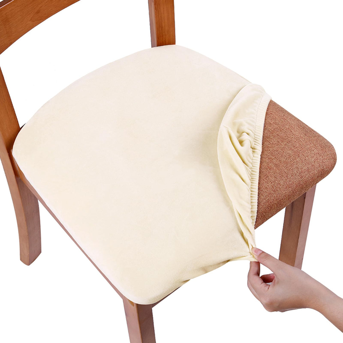 Smiry Velvet Seat Covers for Dining Room Chair Set of 4