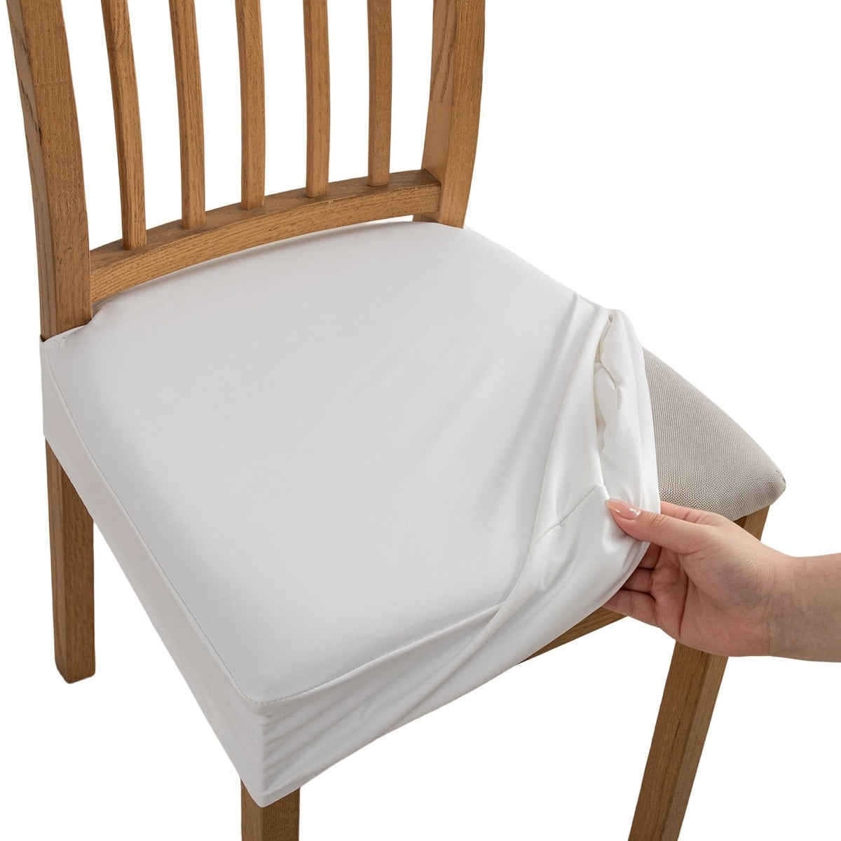 NILUOH Waterproof Seat Covers for Dining Room Chairs, 4 Pack Coffee
