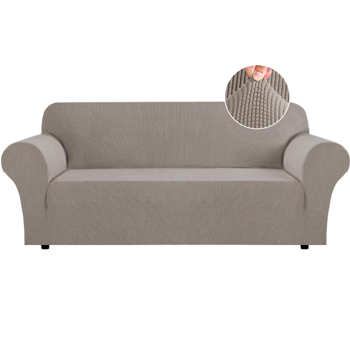 Flamingo P High Stretch One Piece Furniture Protector Sofa Cover for Durable Spandex Stretch Fabric Super Soft Slipcover, 2 Seater, Wine, Loveseat