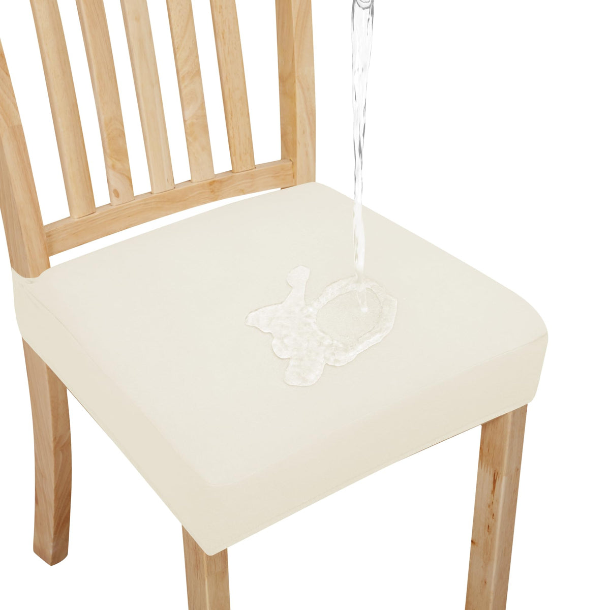 Easy-Going Waterproof Seat Covers for Dining Chairs Set of 4, Ivory