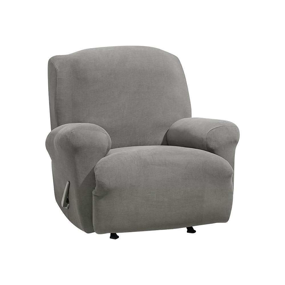 SureFit Form Fit Stretch Morgan Loveseat Slipcover - One Piece Polyester/Spandex Elastic Slipcover, Machine Washable (Loveseat Box Cushion, Ivory Color)