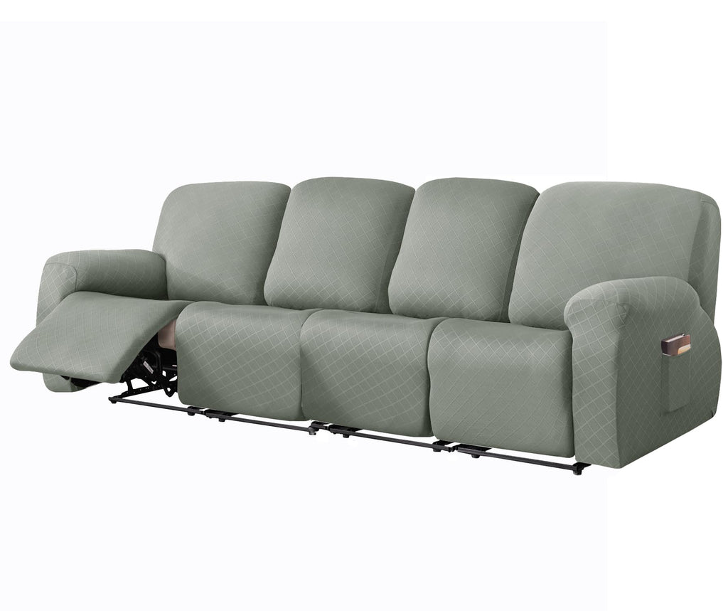 vctops Diamond Recliner Loveseat Slipcover 6-Pieces Stretch Dual Recliner Sofa Covers for 2 Seat Dual Reclining Loveseat Couch Soft Solid Furniture Protector (Dark Coffee,2 Seat)