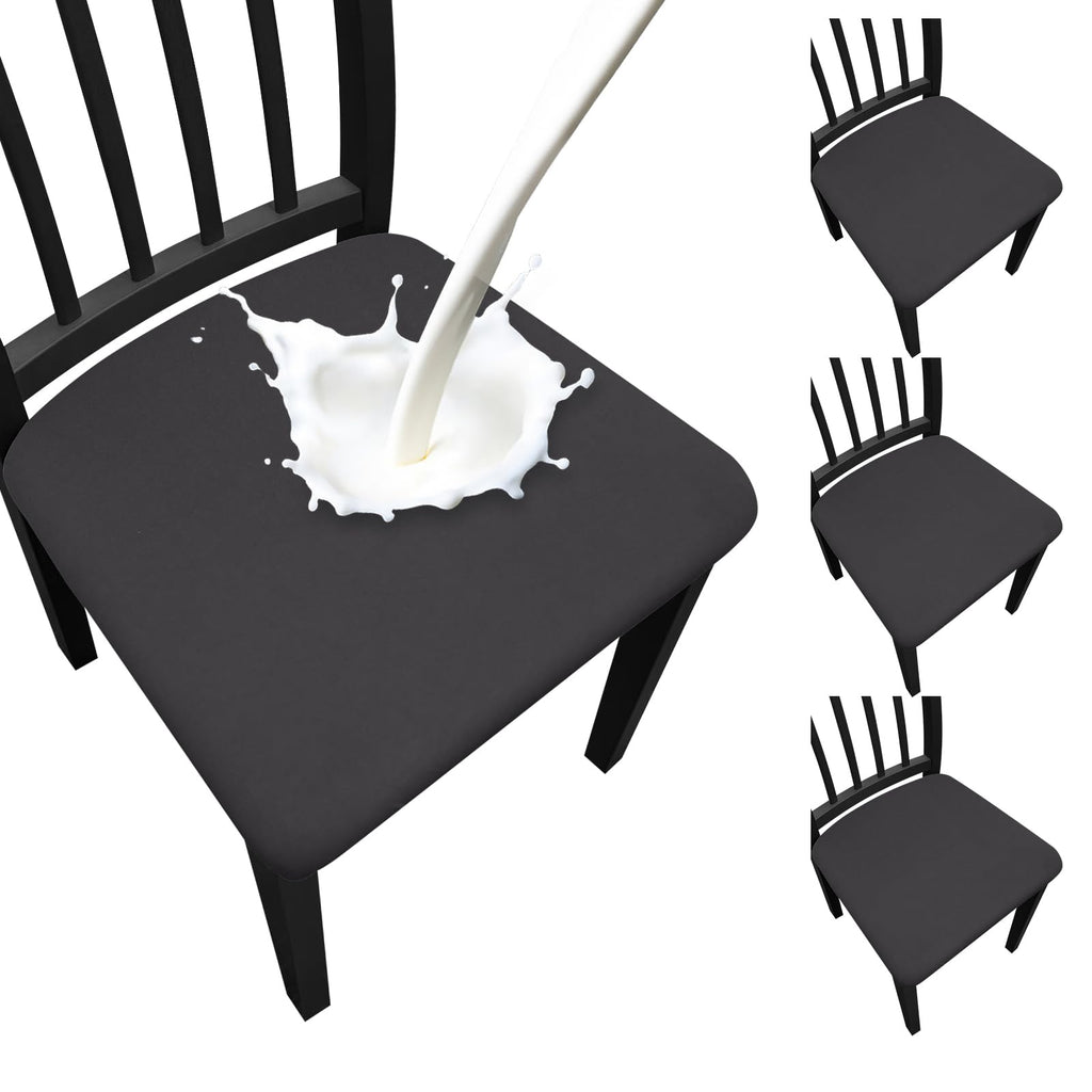 Waterproof Dining Chair Seat Covers Set of 6, Stretch Removable Dining Room Seat Covers for Dining Chairs, Kitchen, Hotel, Party