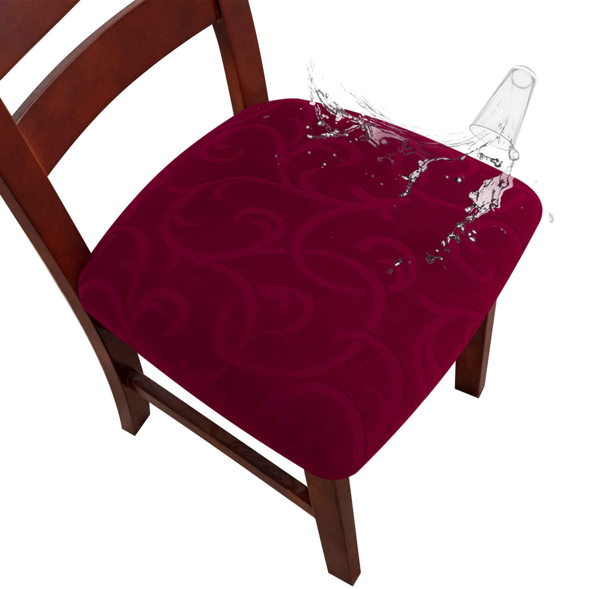 Genina Chair Seat Covers Waterproof Dining Room Chair Covers, 4 Pack