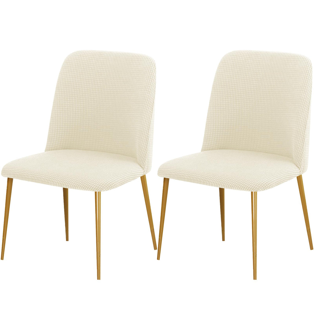 Gollense Curved Back Chair Covers for Dining Room, Mid Century Modern Chair Slipcovers, Semi Circle Back Chair Seat Protector for Kitchen Living Room (4, Beige)