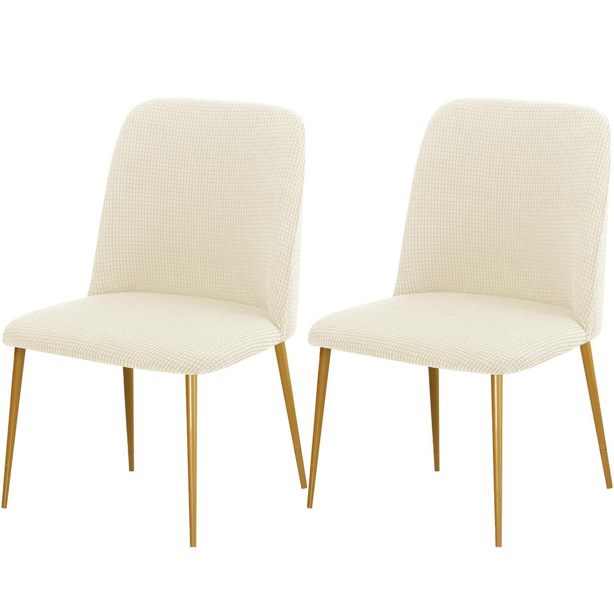Gollense Curved Back Chair Covers for Dining Room, Mid Century Modern Chair Slipcovers, Semi Circle Back Chair Seat Protector for Kitchen Living Room (4, Beige)
