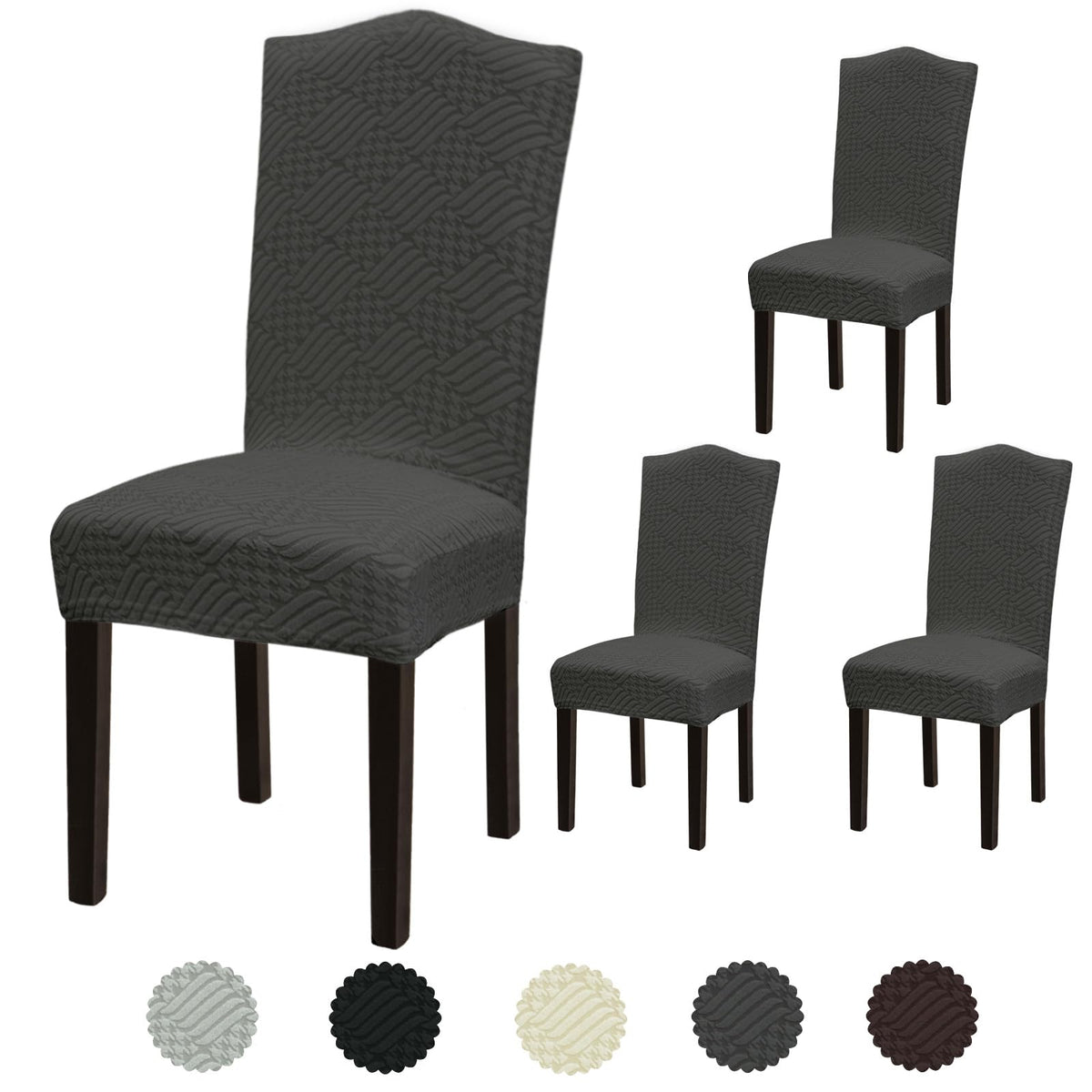 Stretch Dining Room Chair Covers Set of 6, Removable Washable Chair Covers for Dining Chairs,Dining Room, Hotel, Ceremony
