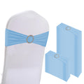 WJWHQ 100PCS Spandex Stretch Chair Sashes Bows Elastic Chair Cover Bands Ties with Buckle Slider for Wedding Party Reception Events Universal Ceremony Banquet Decorations (Gold)