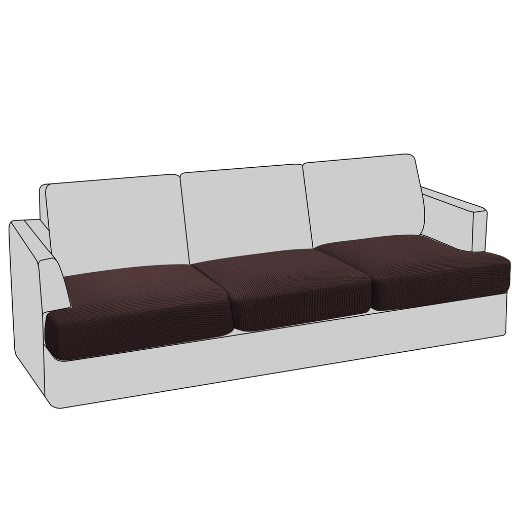 PrinceDeco T Cushion Loveseat Slipcover - 3 Pieces Sofa Cover for 2 Cushion Couch with 2 Individual T Shape Seat Covers Width Up to 76 Inch - Stretch, Machine Washable, Porcelain