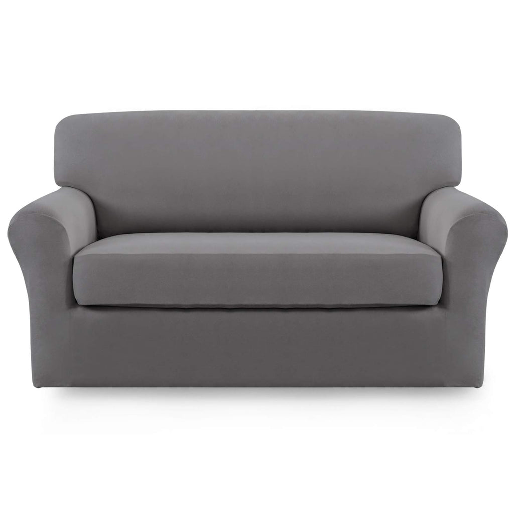 Easy-Going 2 Pieces Stretch Loveseat Couch Sofa Slipcover Washable