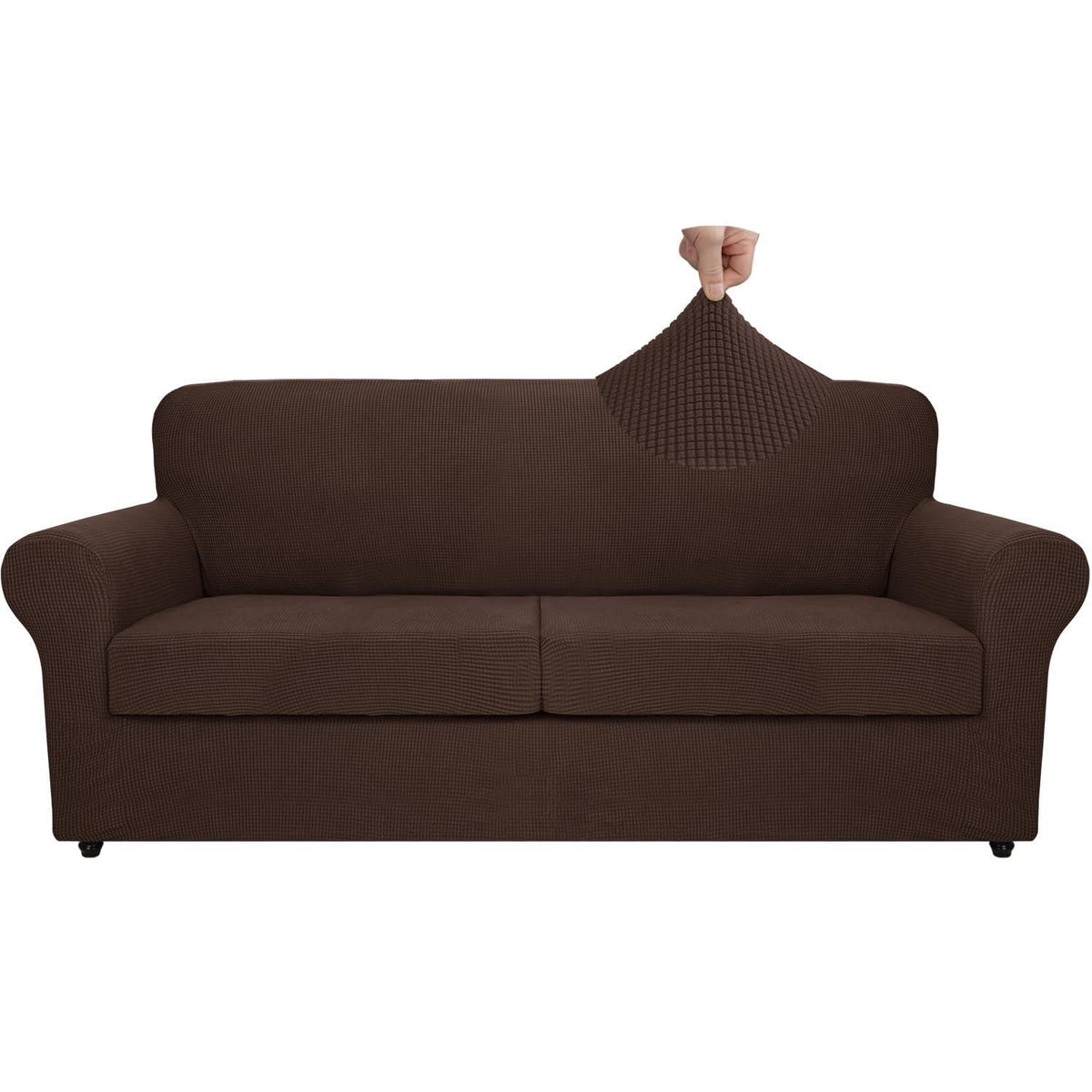 MAXIJIN 2 Piece Couch Covers for 2 Cushion Couch Super Stretch Loveseat Slipcover Dogs Pet Proof Fitted Furniture Protector Spandex Non Slip Sofa Love Seat Cover Washable (Loveseat, Gray)