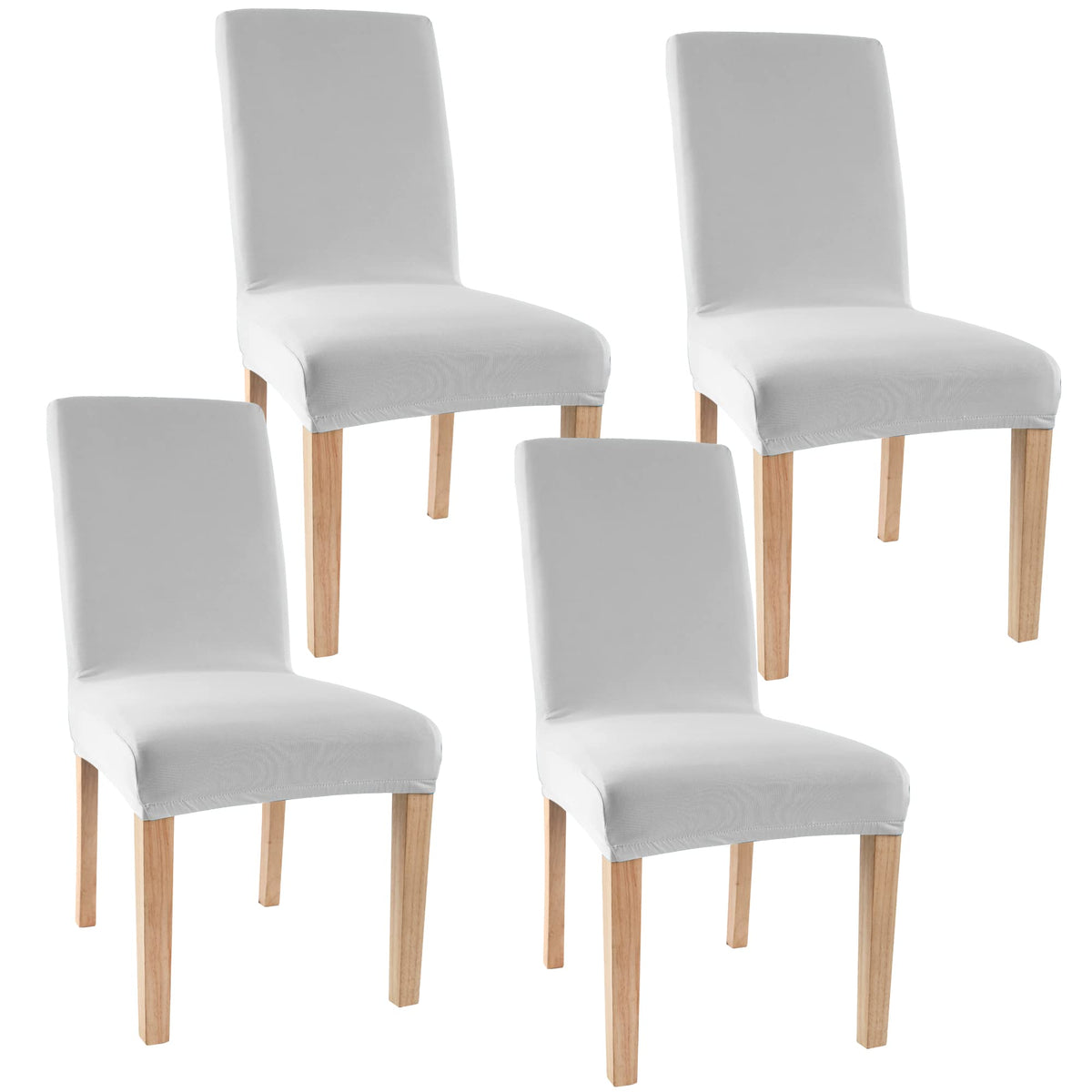Obstal Black Stretch Spandex Dining Room Chair Covers ?Set of 4 Universal Removable Washable Chair Seat Slipcovers Protector for Kitchen, Ceremony, Wedding, Banquet, Hotel and Party