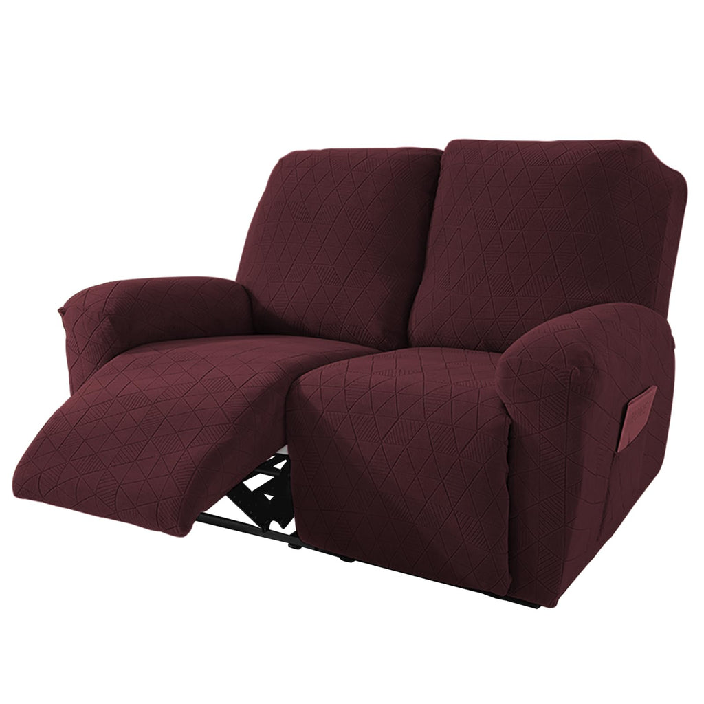 NORTHERN BROTHERS Loveseat Cover - Jacquard Reclining Cover for 2 Seater, Pet Friendly, Light Grey
