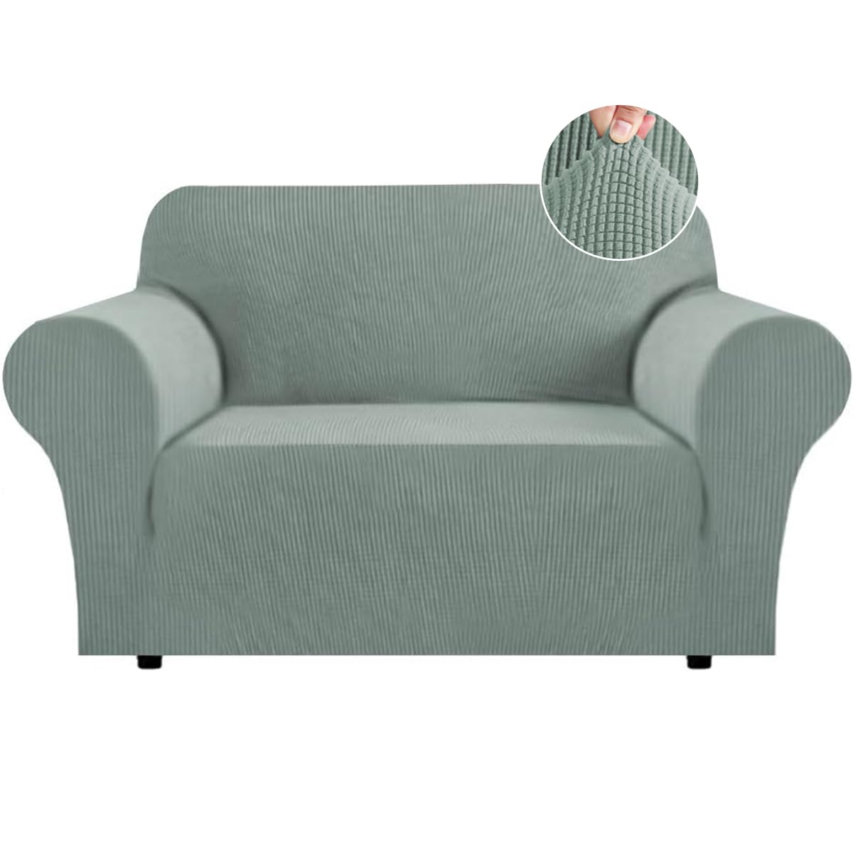 Flamingo P High Stretch One Piece Furniture Protector Sofa Cover for Durable Spandex Stretch Fabric Super Soft Slipcover, 2 Seater, Wine, Loveseat