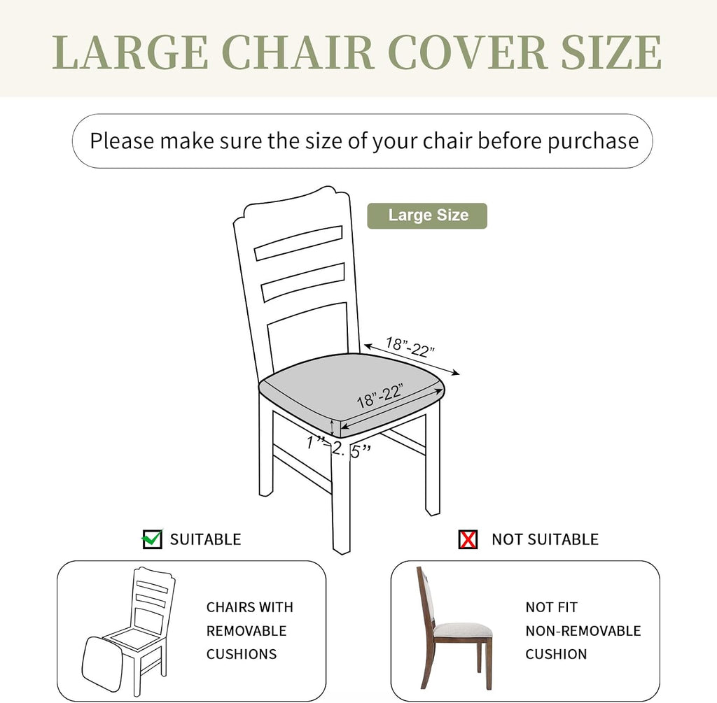 Waterproof Dining Room Chair Covers Set of 6,Taupe,Large