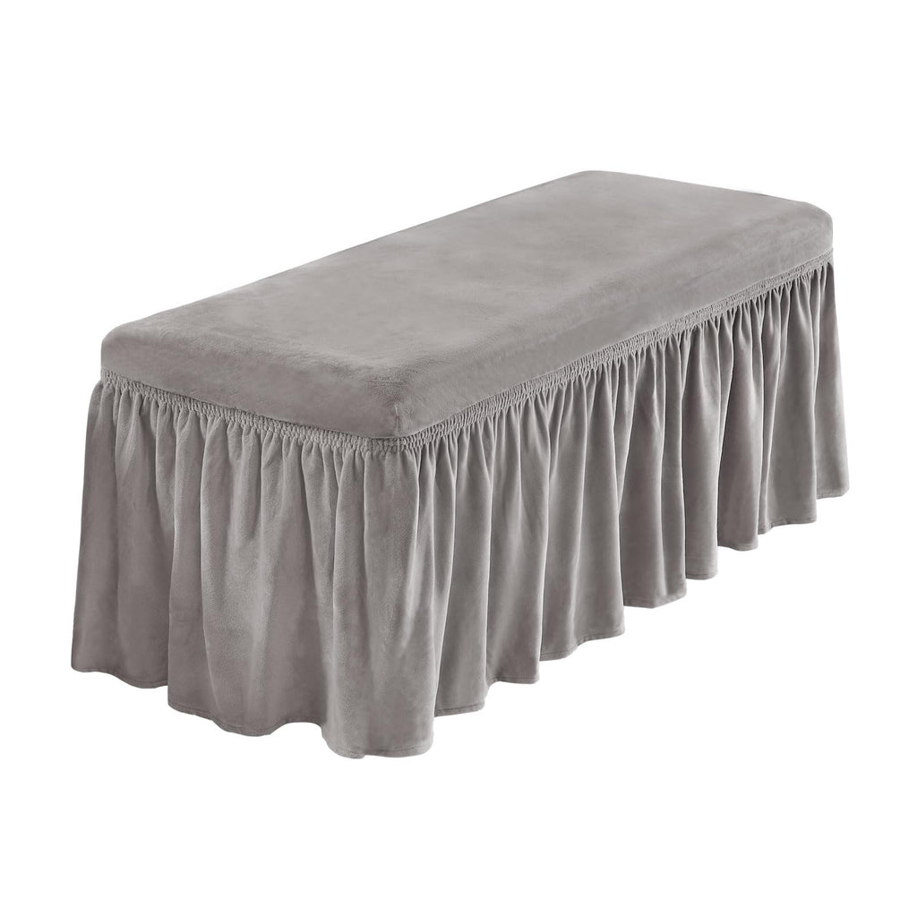 NICEEC Spandex Dining Bench Cushion Cover Bench Covers Stretch with Skirt
