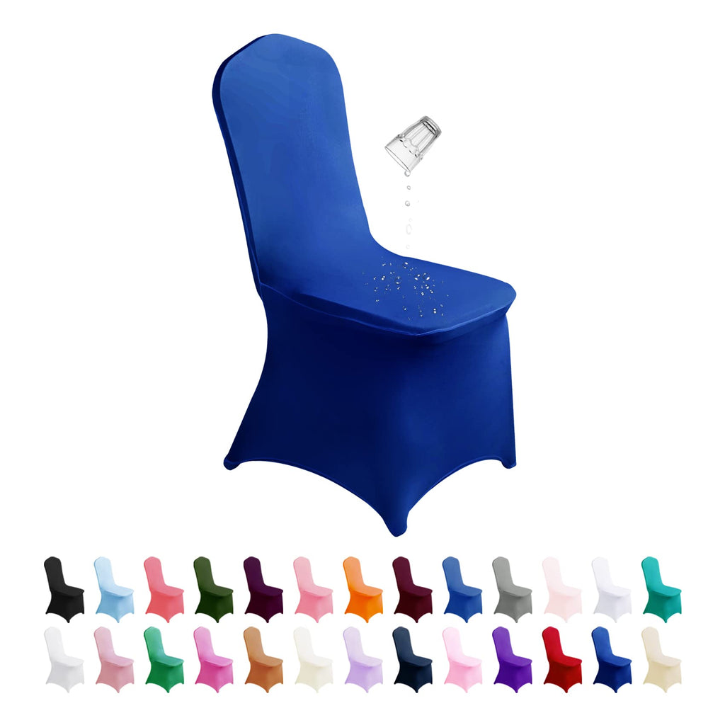 SuperO Waterproof Spandex Chair Cover 25PCS, Stretch Dining Chair Covers, Polyester Outdoor Chair Covers, Protector Stretch Chair Cover for Party Universal, Banquet, Wedding Event, Hotel(White)