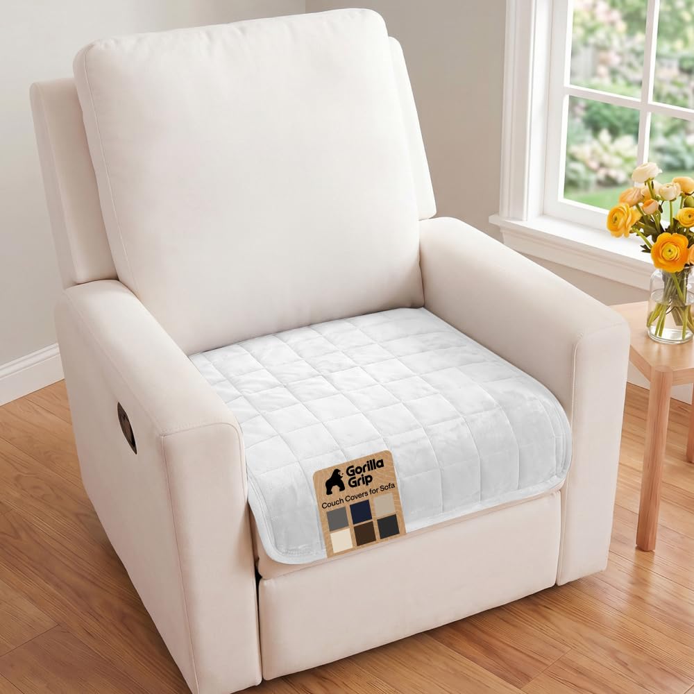 GORILLA GRIP Slip and Leak Resistant Plush Loveseat Cover, Brown