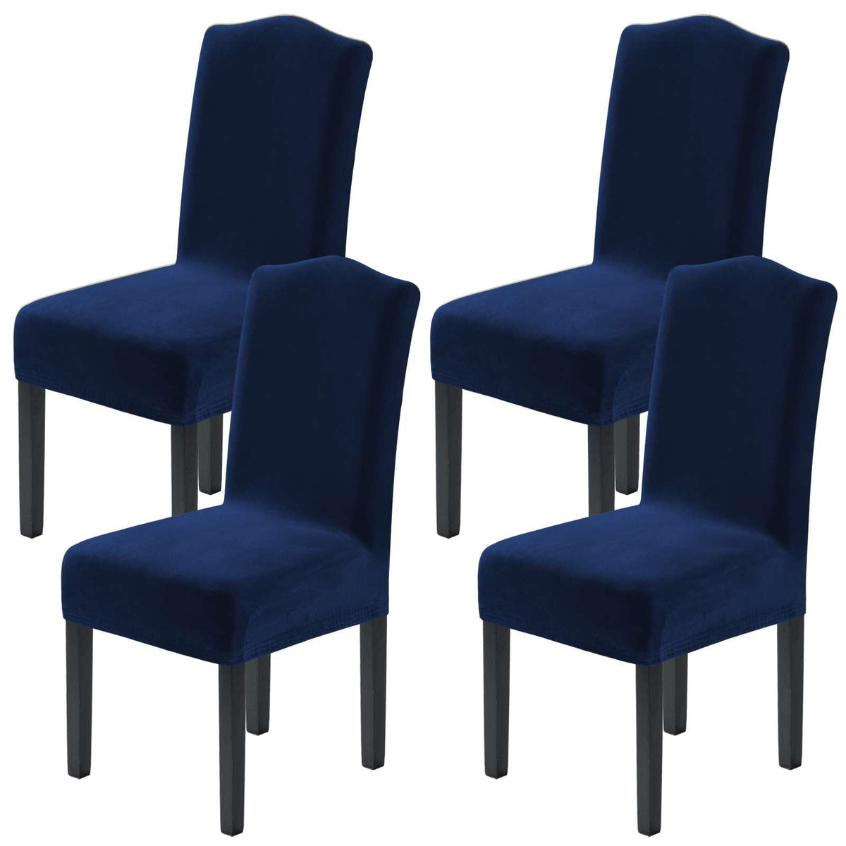 H.VERSAILTEX Dining Chair Covers Velvet Stretch Chair Covers for Dining Room Set of 6 Parson Chair Slipcovers Chair Protectors Covers, Soft Thick Solid Velvet Fabric Washable, Ivory