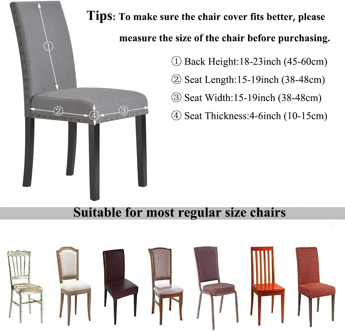 HZDHCLH Dining Chair Covers Set of 4 Stretch Chair Slipcovers Washable