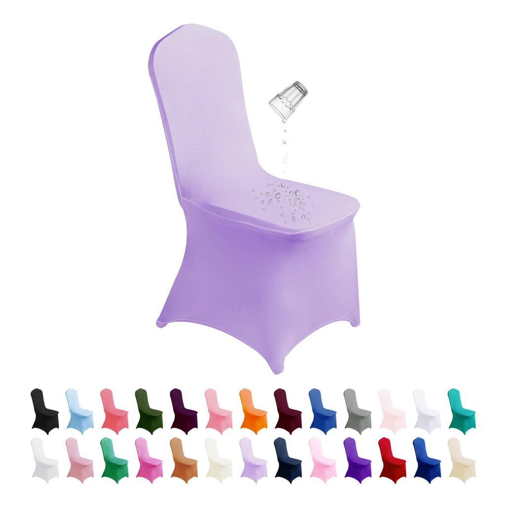 SuperO Waterproof Spandex Chair Cover 25PCS, Stretch Dining Chair Covers, Polyester Outdoor Chair Covers, Protector Stretch Chair Cover for Party Universal, Banquet, Wedding Event, Hotel(White)