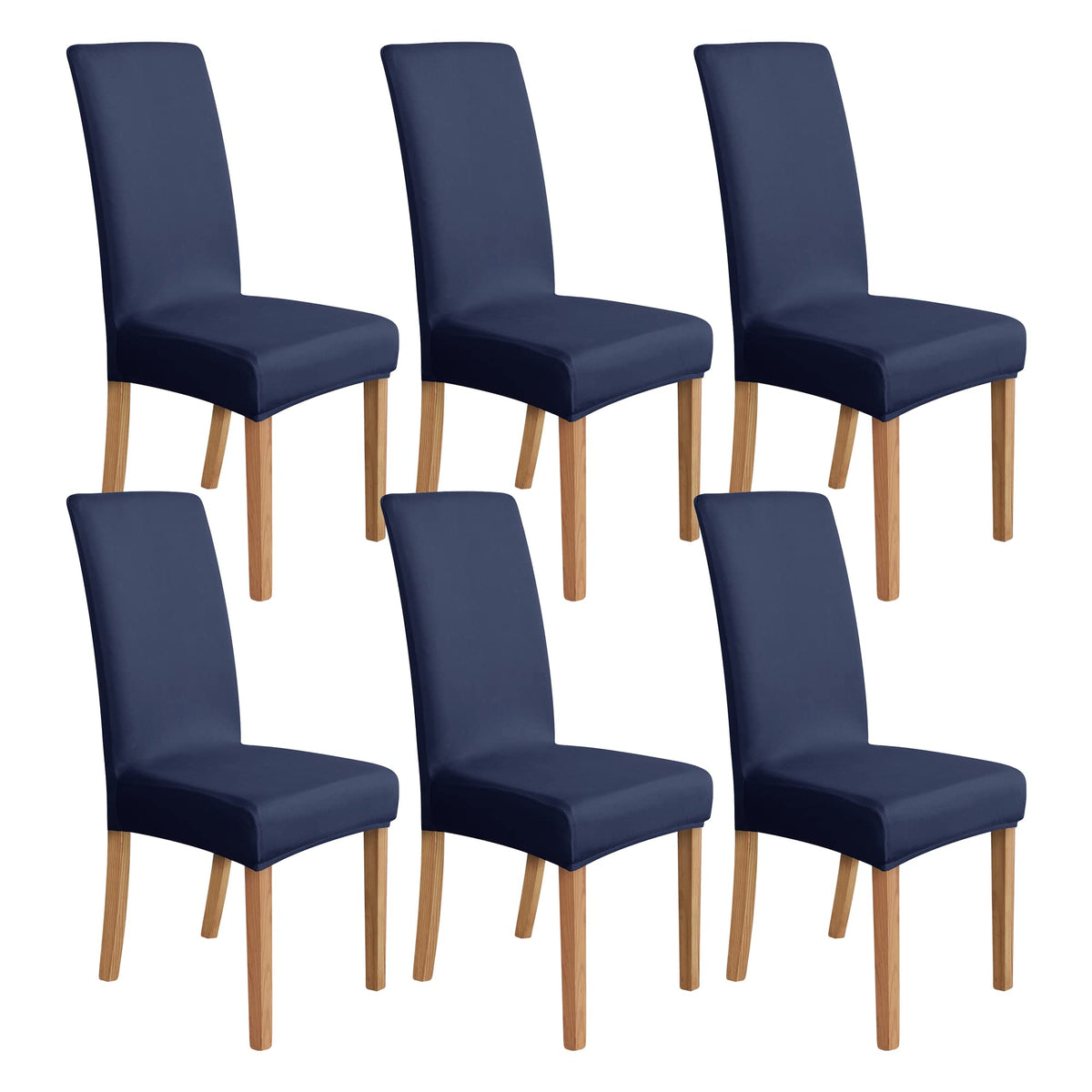 Amazon Basics Dining Chair Covers, Stretch Parson/Dining Chair Slipcover, Removable Washable Chair Protector for Home/Restaurant/Banquet, Light Grey, 6-Pack