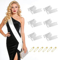 6 Pcs Blank White Satin Sashes for DIY Crafts and Party Favors