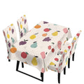 5 Pcs Table Cover Chair Covers Set Coloful Floral Dustproof Kitchen Seat Covers Set of 4 with Table Cover for Home Decor Soft Furniture Protector for Wedding Party Banquet