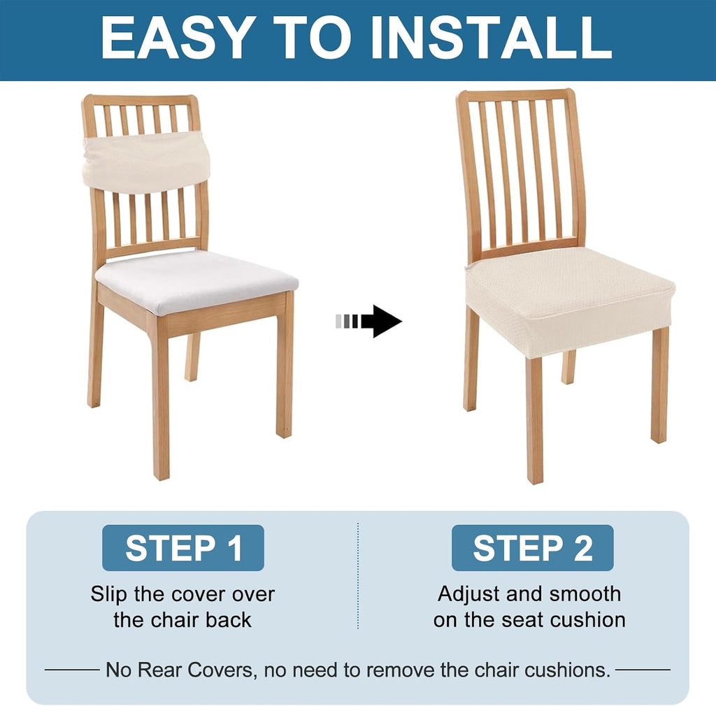 Smiry Waterproof Seat Covers for Dining Room Chairs, Set of 4