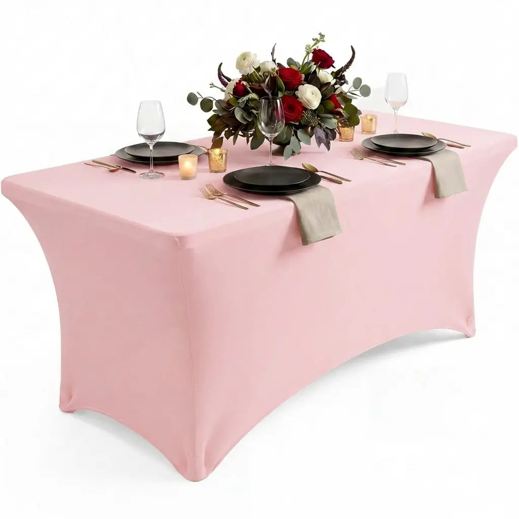 Utopia Kitchen Spandex Blend Rectangle Fitted Tablecover Set, Machine Washable, Wrinkle-Free, Event-Friendly, Reinforced Pockets, Outdoor/Indoor Use for Weddings & Everyday Decor