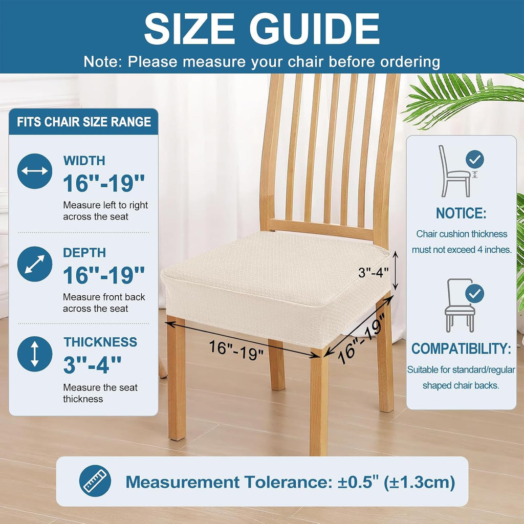 Smiry Waterproof Seat Covers for Dining Room Chairs, Set of 4