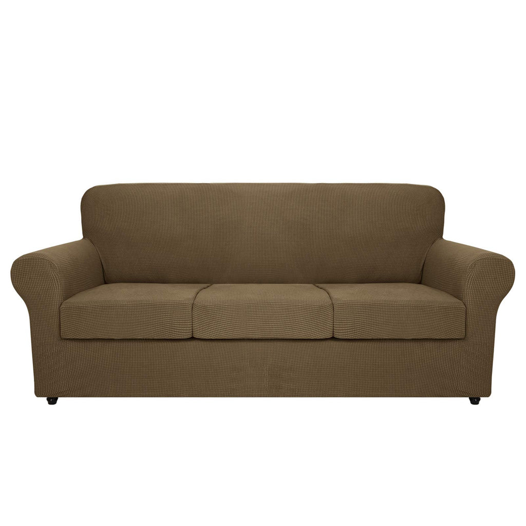 MAXIJIN 2 Piece Couch Covers for 2 Cushion Couch Super Stretch Loveseat Slipcover Dogs Pet Proof Fitted Furniture Protector Spandex Non Slip Sofa Love Seat Cover Washable (Loveseat, Gray)
