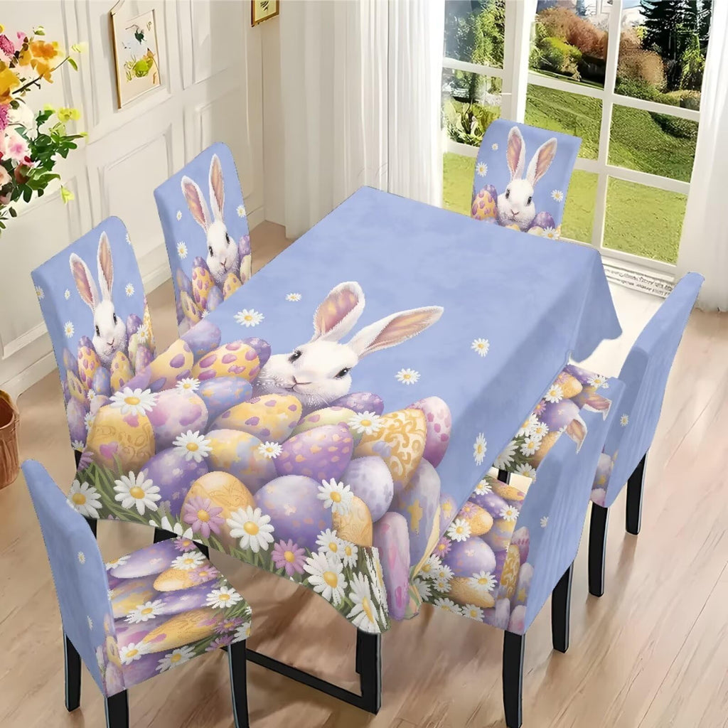 ZDCUSTOM St Patricks Day Table Cloth and Chair Cover Set of 4 Green Tablecloths Rectangular Festive Chair Covers for Dining Chairs St. Patrick’s Day Decoration