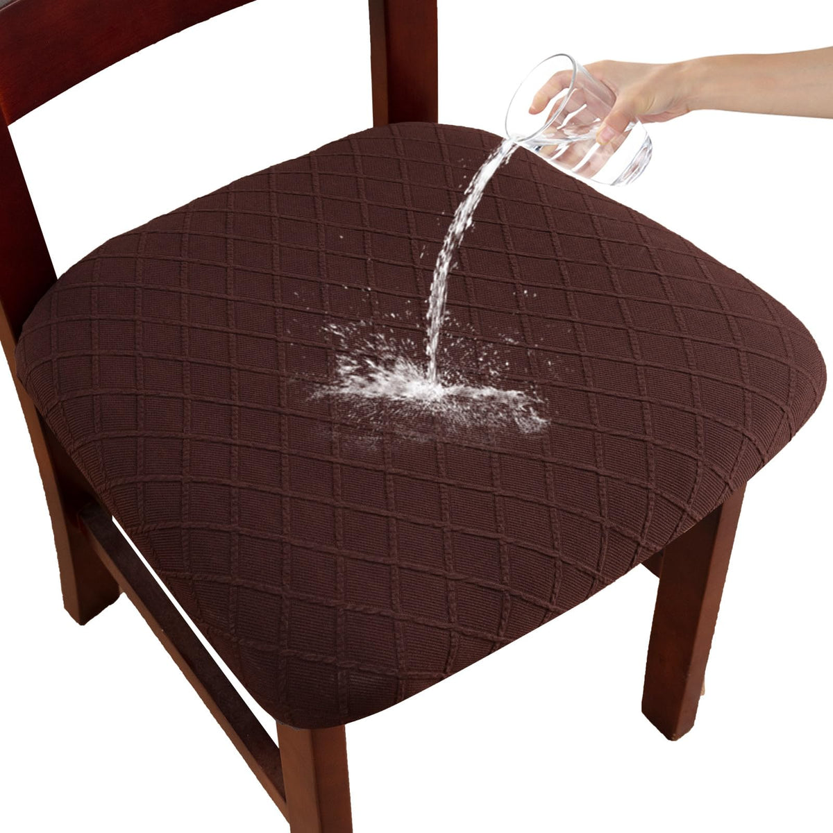 Waterproof Dining Room Chair Covers Set of 6,Taupe,Large