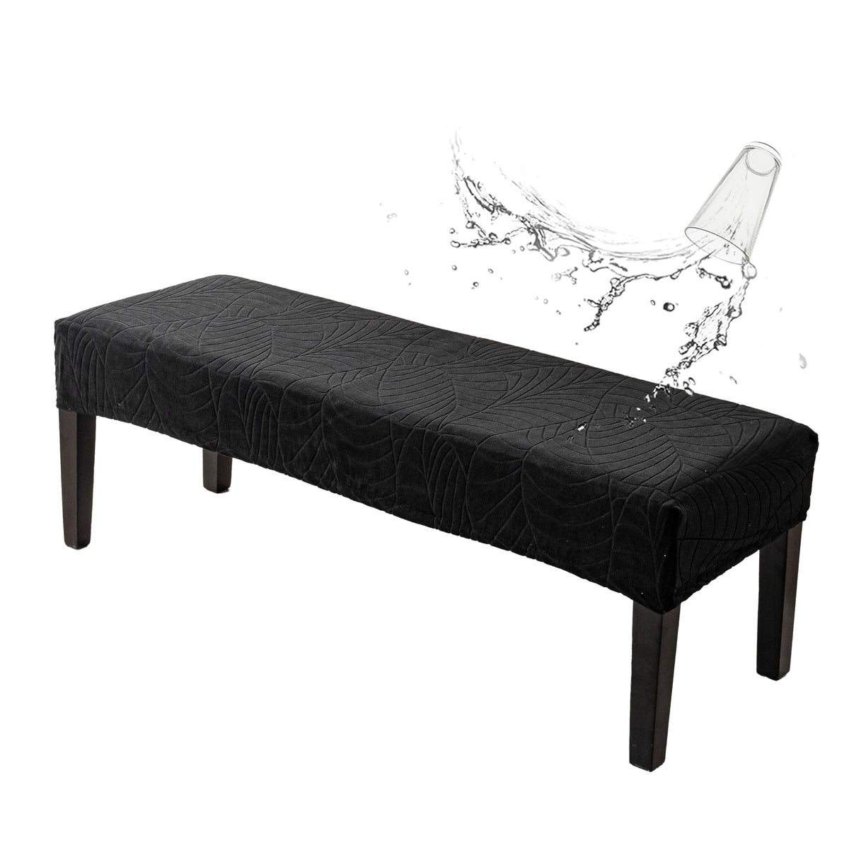 Genina Waterproof Dining Room Bench Covers,Stretch Bench Cover,Beige